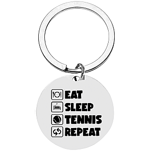 Tennis Keychain - Eat Sleep Repeat