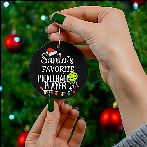 Santa's Favorite Pickleball Player Ornament