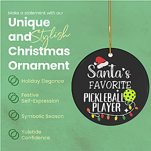 Santa's Favorite Pickleball Player Ornament