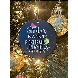 Santa's Favorite Pickleball Player Ornament