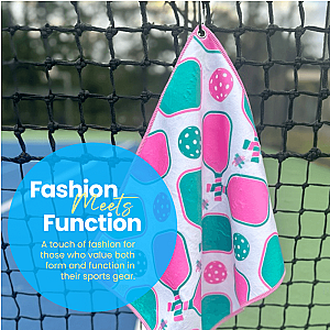 Pickleball Towel - Pink Microfiber & Cotton Towel