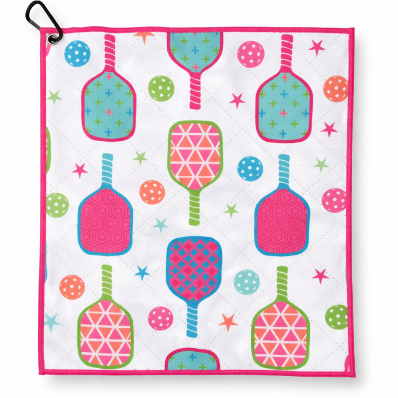 Pickleball Towel - Paddle and Stars Microfiber & Cotton Towel