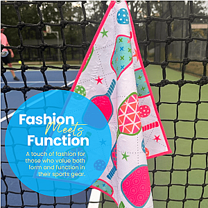 Pickleball Towel - Paddle and Stars Microfiber & Cotton Towel