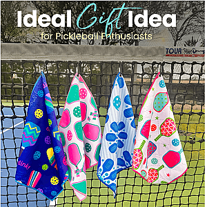 Pickleball Towel - Paddle and Stars Microfiber & Cotton Towel