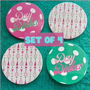 Pickleball Coasters - Day Drinkers