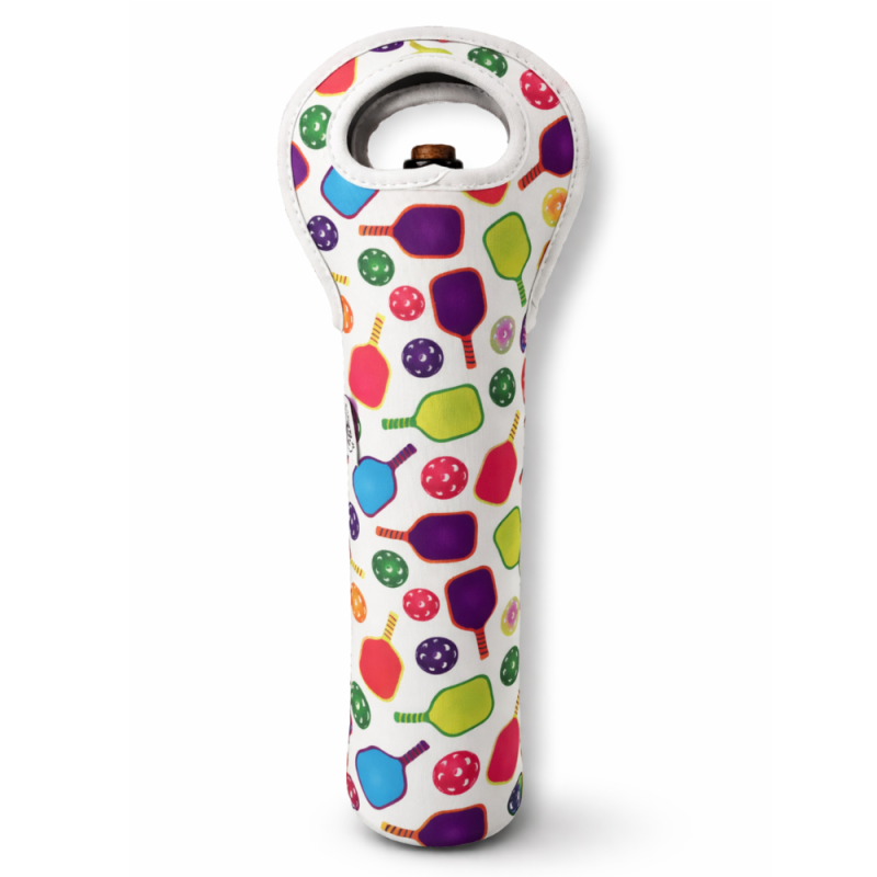 Pickleball Wine Tote - White