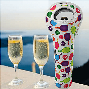 Pickleball Wine Tote - White