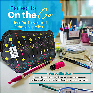 Tennis Racket Cosmetic Bag