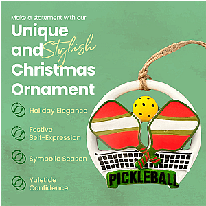 Pickleball Christmas Ornament