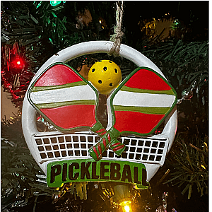 Pickleball Christmas Ornament