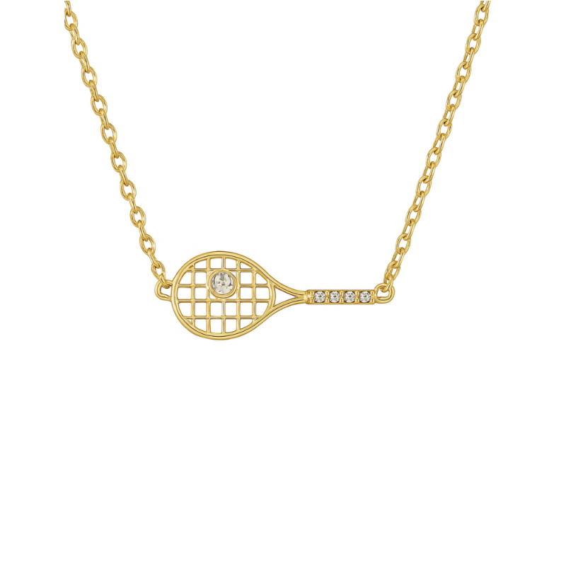 Tennis Racket Rhinestone Necklace- Pick Color