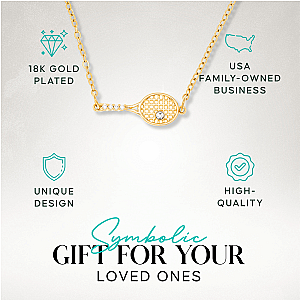 Tennis Racket Rhinestone Necklace- Pick Color