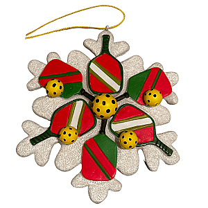 Pickleball Snowflake Christmas Ornament