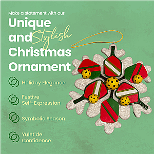 Pickleball Snowflake Christmas Ornament