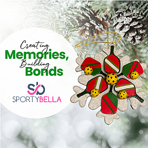 Pickleball Snowflake Christmas Ornament