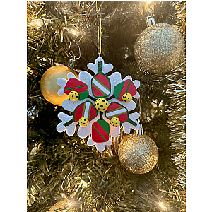 Pickleball Snowflake Christmas Ornament