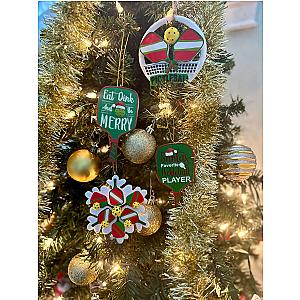 Pickleball Snowflake Christmas Ornament