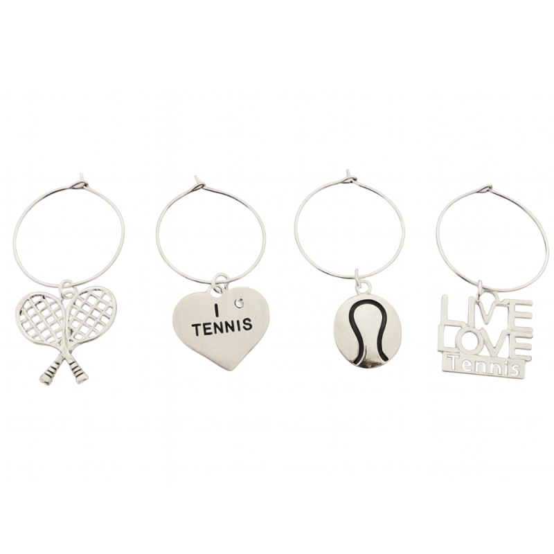 Tennis Wine Charms