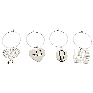 Tennis Wine Charms