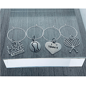 Tennis Wine Charms