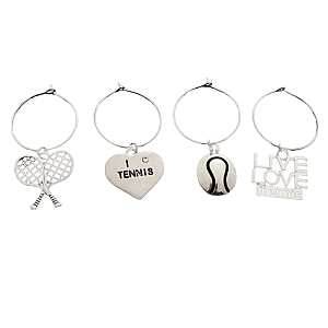 Tennis Wine Charms