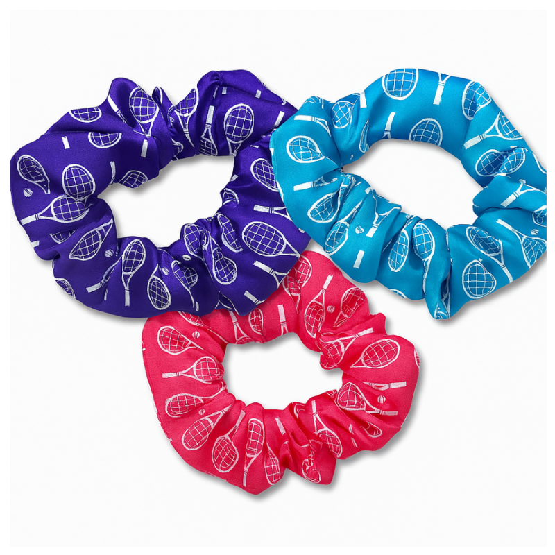 Tennis Scrunchies - 3pc Set