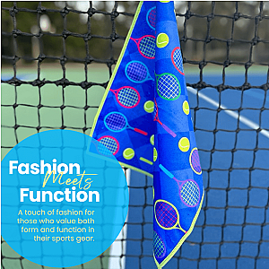 Tennis Towel- Microfiber & Cotton Athletic Towels with Carabiner Clip