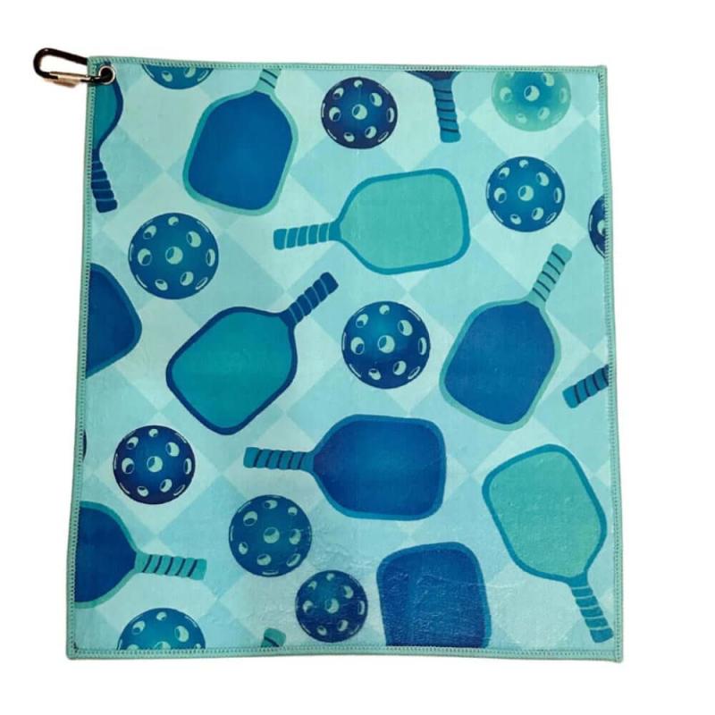Pickleball Towel- Microfiber & Cotton Athletic Towels with Carabiner Clip