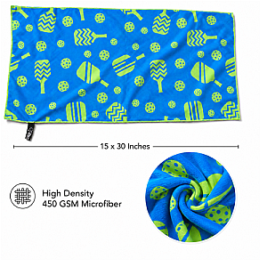 Pickleball Microfiber Towel - Blue/Green