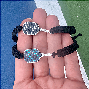 Pickleball Stainless Steel Carbon Fiber Bracelet