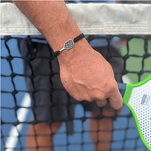 Pickleball Stainless Steel Carbon Fiber Bracelet
