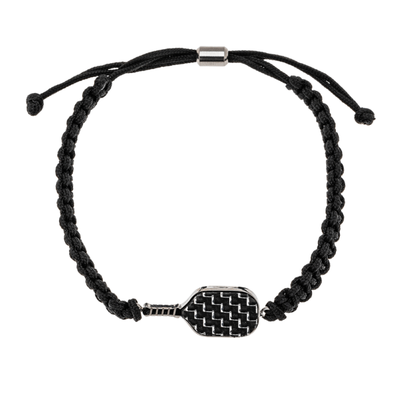 Pickleball Stainless Steel Carbon Fiber Bracelet