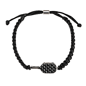 Pickleball Stainless Steel Carbon Fiber Bracelet