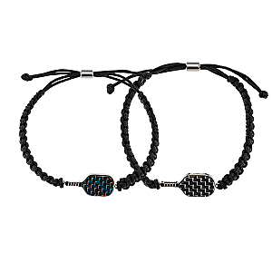 Pickleball Stainless Steel Carbon Fiber Bracelet