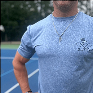 Men's Pickleball Stainless Steel Carbon Fiber Necklace