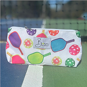 Pickleball Cosmetic Bag - White