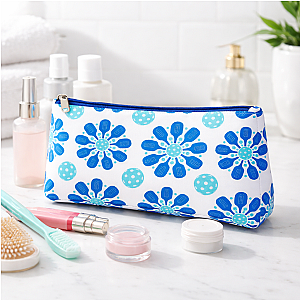 Pickleball Cosmetic Bag - Flowers