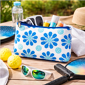 Pickleball Cosmetic Bag - Flowers