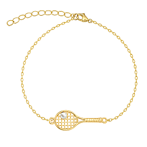 Gold Tennis Racket Chain Bracelet