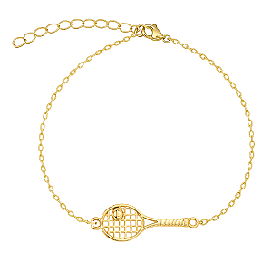 Gold Tennis Racket Chain Bracelet