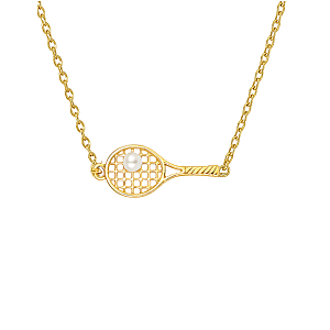 Pearl Tennis Racket Necklace - Pick Color