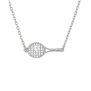 Pearl Tennis Racket Necklace - Pick Color