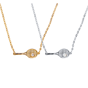 Pearl Tennis Racket Necklace - Pick Color