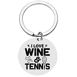 Tennis Keychain - Wine and Tennis