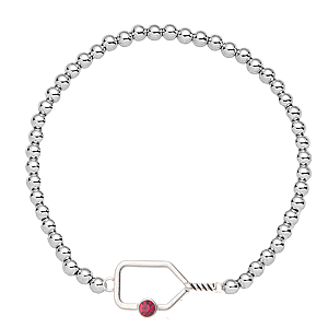 Pickleball Birthstone Connector Charm Bracelet