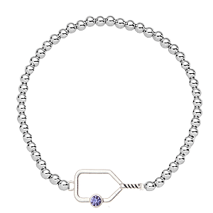 Pickleball Birthstone Connector Charm Bracelet