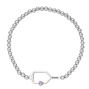 Pickleball Birthstone Connector Charm Bracelet