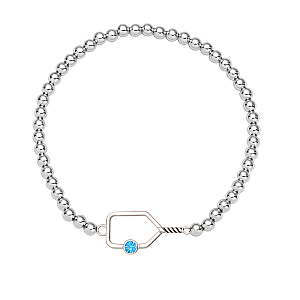 Pickleball Birthstone Connector Charm Bracelet