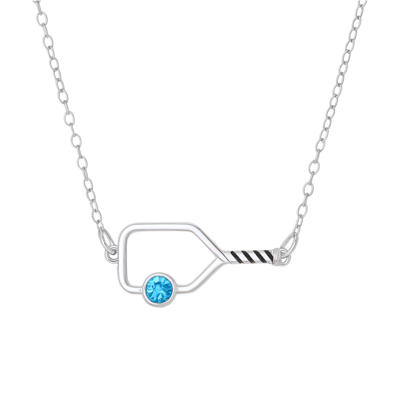 Pickleball Birthstone Connector Charm Necklace