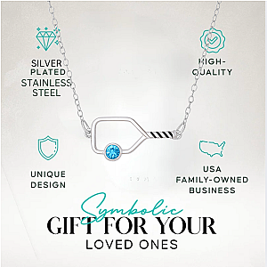 Pickleball Birthstone Connector Charm Necklace
